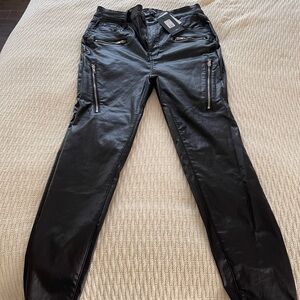 Faux leather pants